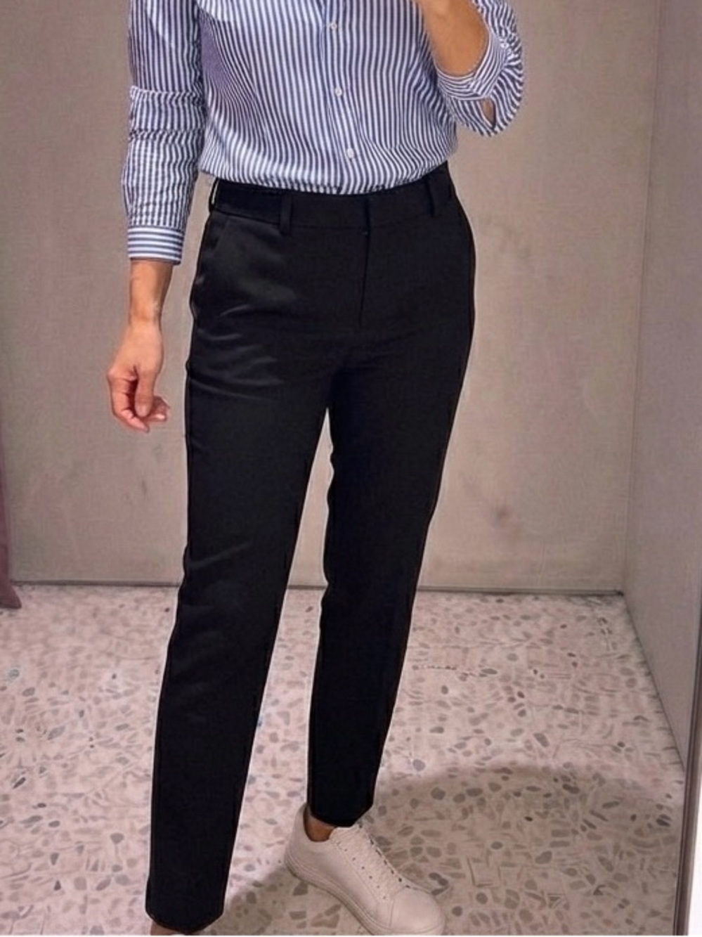 H&M Black Classic Trousers Straight-Leg Formal Wear